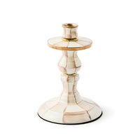 Mocha Check Small Candlestick