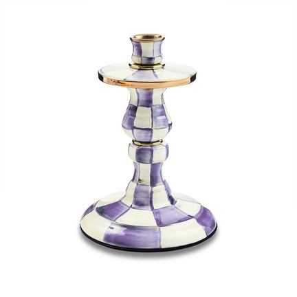 Violet Check Small Candlestick
