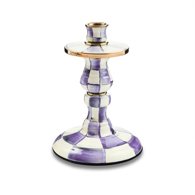 Violet Check Small Candlestick image number 0