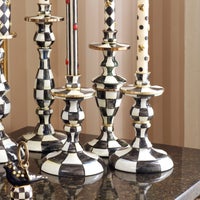 Courtly Check Small Enamel Candlestick