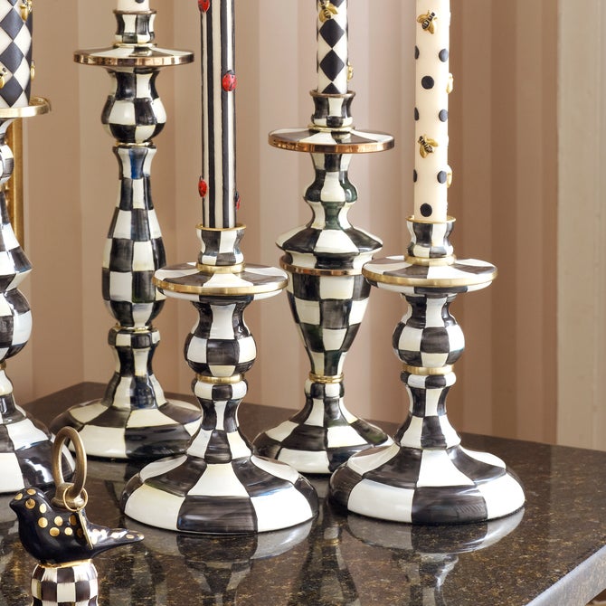 Courtly Check Small Enamel Candlestick image number 7