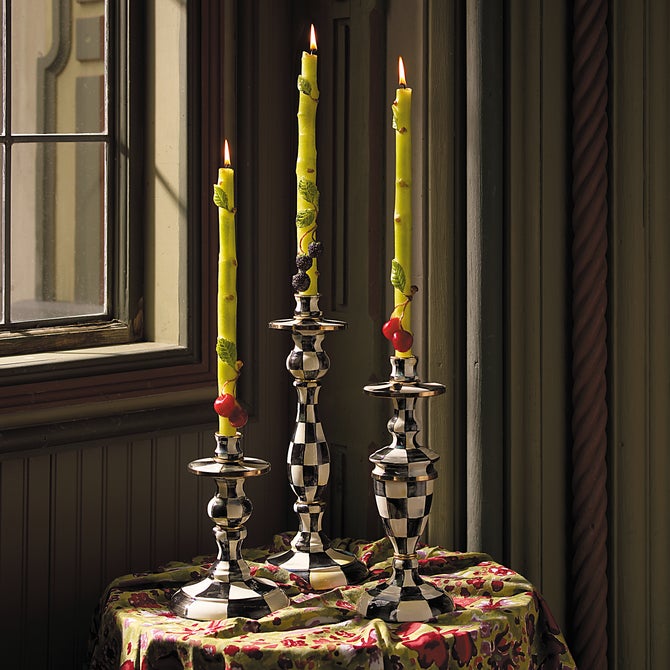Courtly Check Small Enamel Candlestick image number 4
