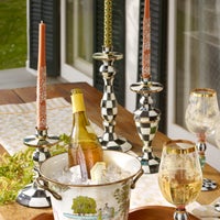 Courtly Check Small Enamel Candlestick