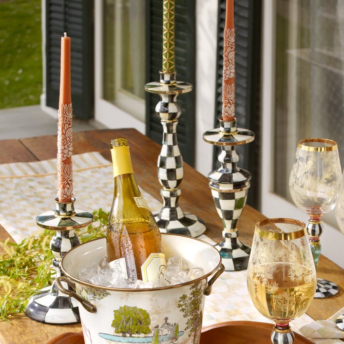 Courtly Check Small Enamel Candlestick image number 13