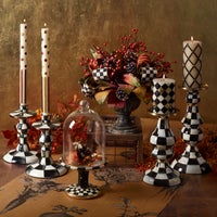 Courtly Check Small Enamel Candlestick
