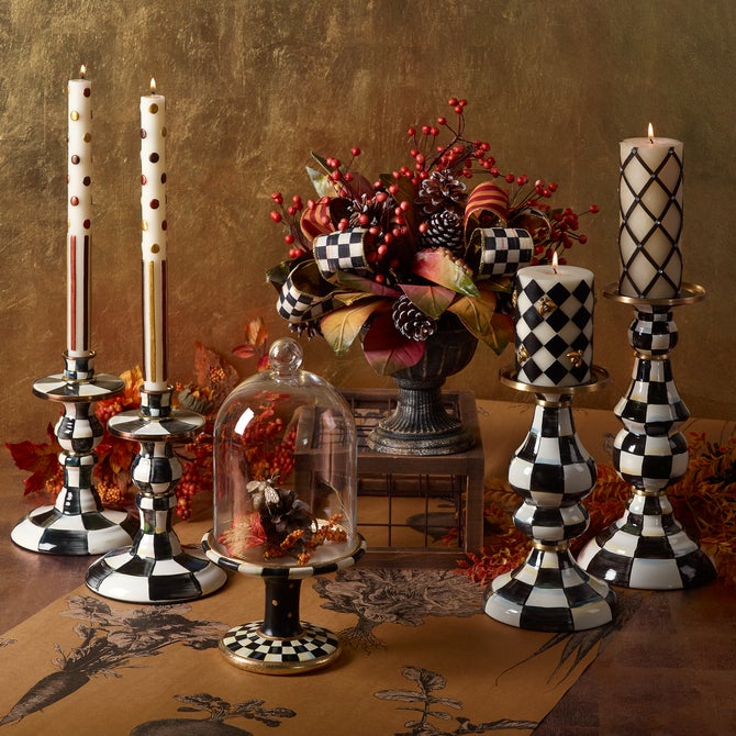 Courtly Check Small Enamel Candlestick image number 10