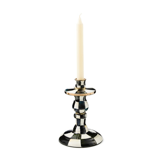 Courtly Check Small Enamel Candlestick image number 2