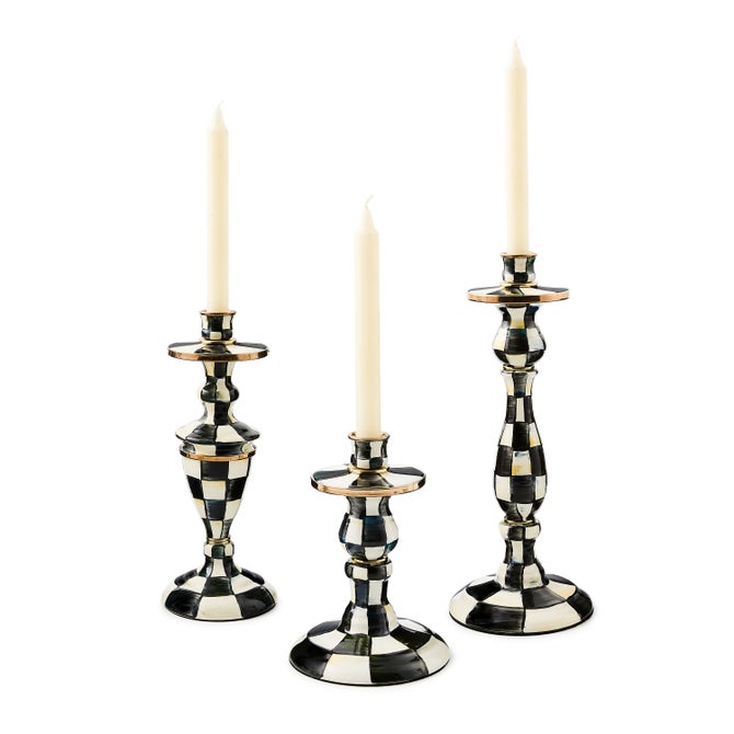 Courtly Check Small Enamel Candlestick image number 3