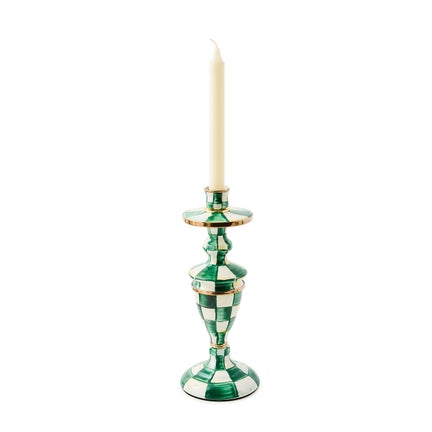 Emerald Check Medium Candlestick