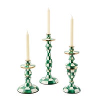 Emerald Check Medium Candlestick