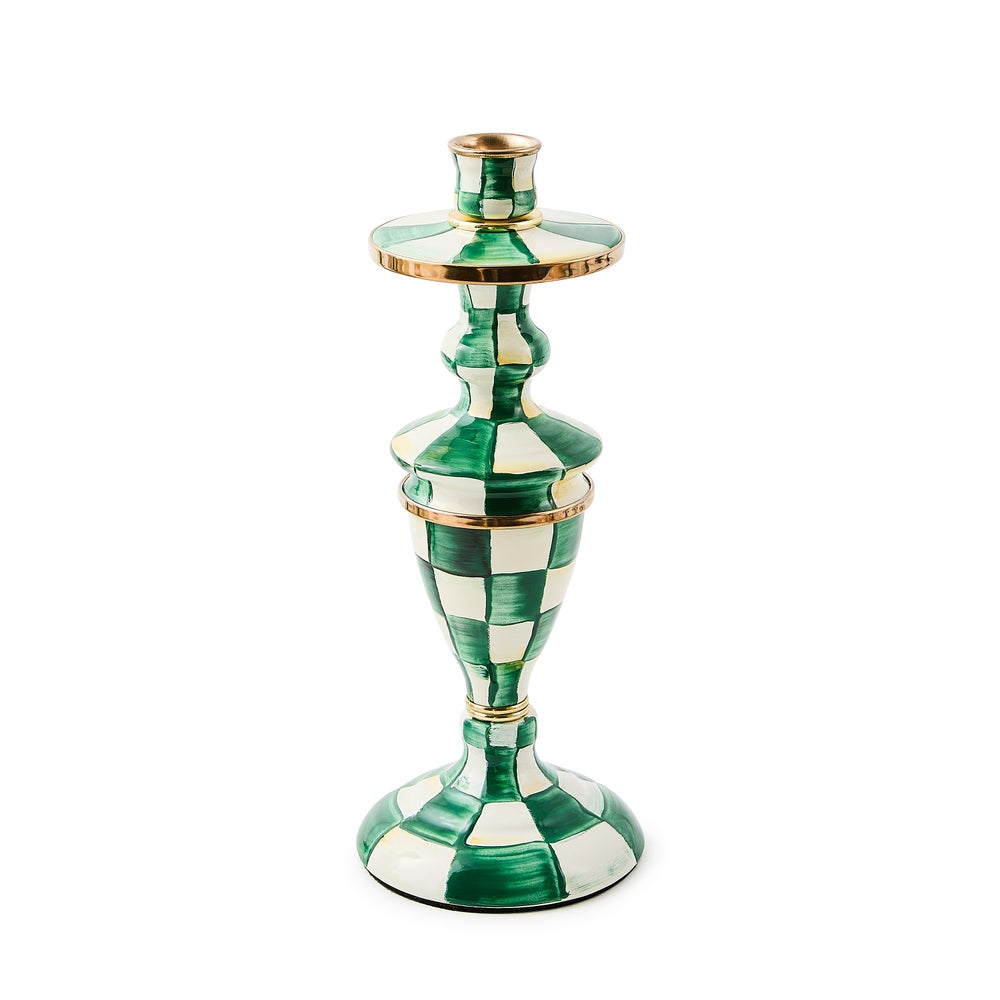 Emerald Check Medium Candlestick mackenzie-childs Panama imagen 1