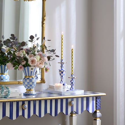 Royal Check Medium Candlestick
