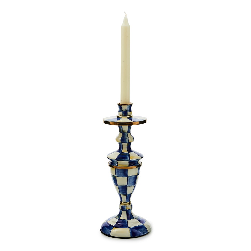 Enamel Dinner Candlestick Holder - Royal Check, Medium mackenzie-childs Panama imagen 1