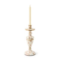 Mocha Check Medium Candlestick