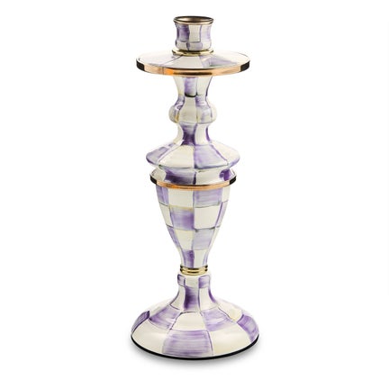 Violet Check Medium Candlestick