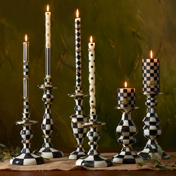 Courtly Check Medium Enamel Candlestick image number 14