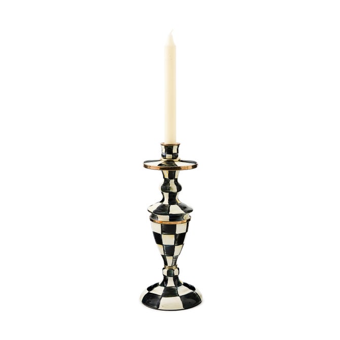 Courtly Check Medium Enamel Candlestick image number 2
