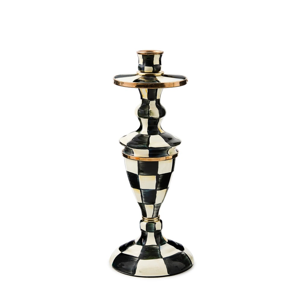 Enamel Dinner Candlestick Holder - Courtly Check, Medium mackenzie-childs Panama imagen 1