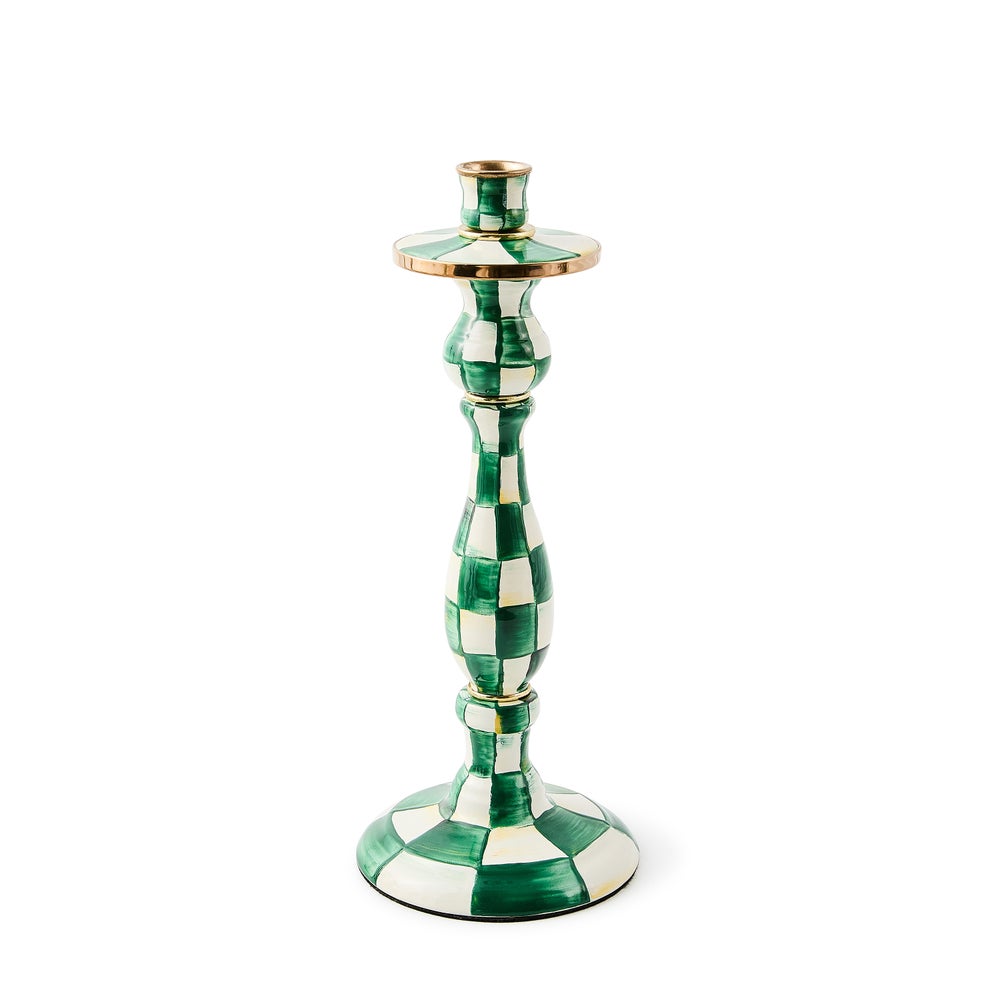 Emerald Check Large Candlestick mackenzie-childs Panama imagen 1