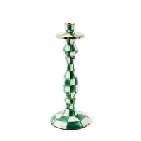 Emerald Check Large Candlestick