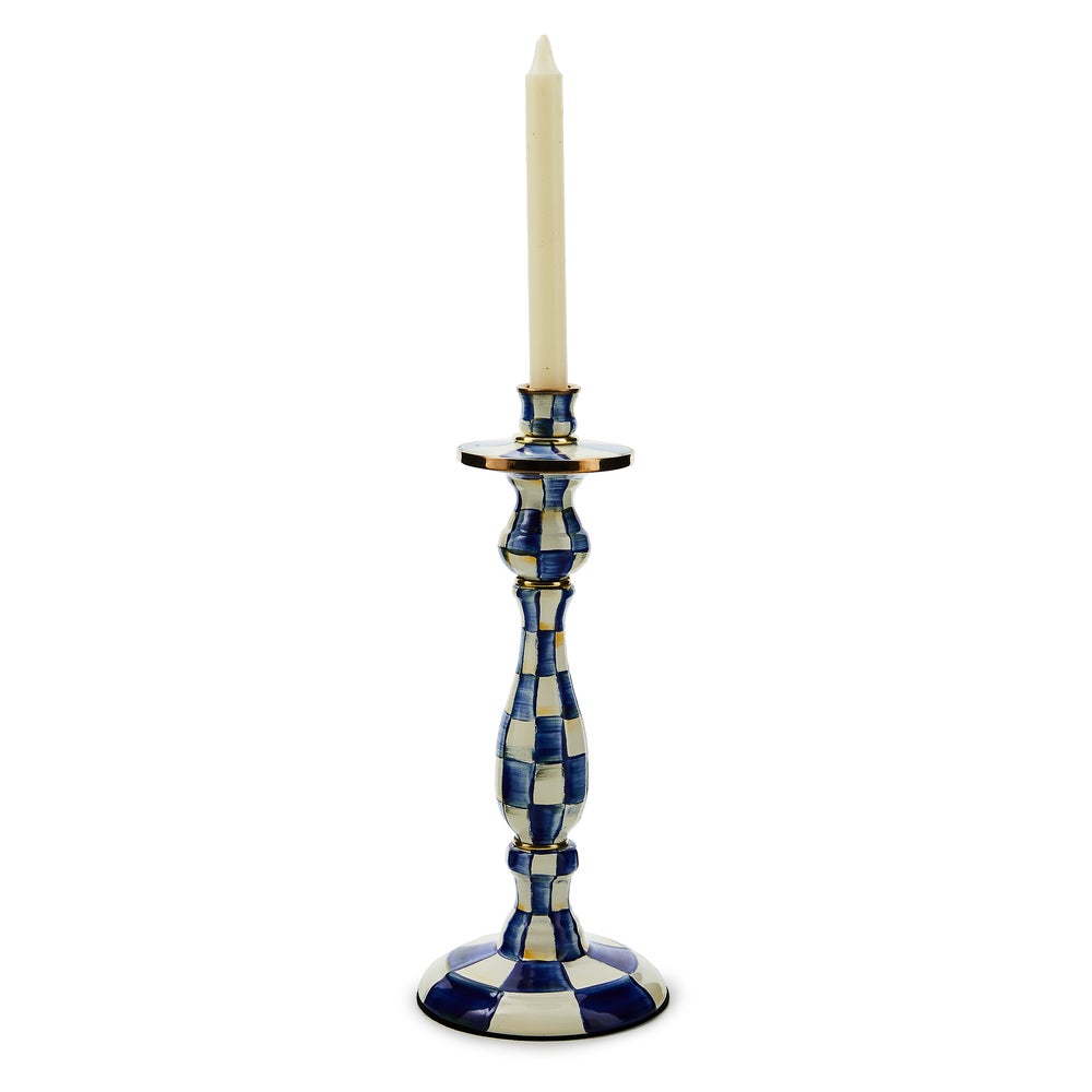Enamel Dinner Candlestick Holder - Royal Check, Large mackenzie-childs Panama imagen 1
