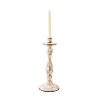 Mocha Check Large Candlestick