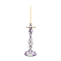 Violet Check Large Candlestick
