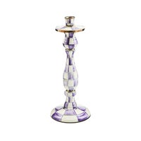 Violet Check Large Candlestick
