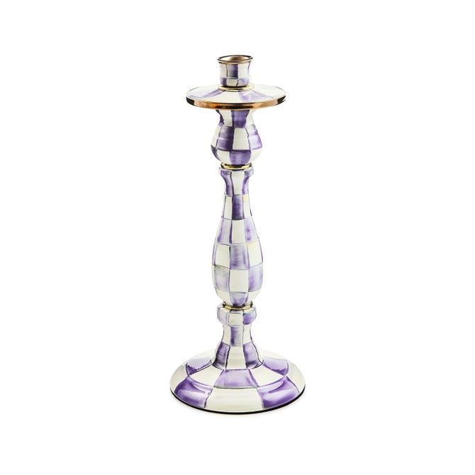 Violet Check Large Candlestick image number 0