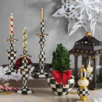 Courtly Check Large Enamel Candlestick
