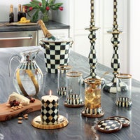 Courtly Check Large Enamel Candlestick
