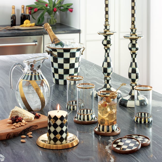 Courtly Check Large Enamel Candlestick image number 6