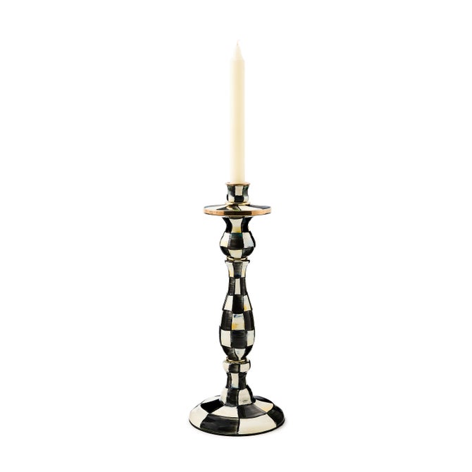 Courtly Check Large Enamel Candlestick image number 3