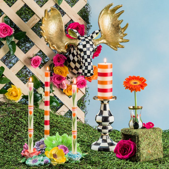 Courtly Check Medium Pillar Candlestick image number 10
