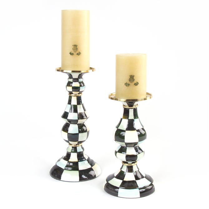 Courtly Check Medium Pillar Candlestick image number 11