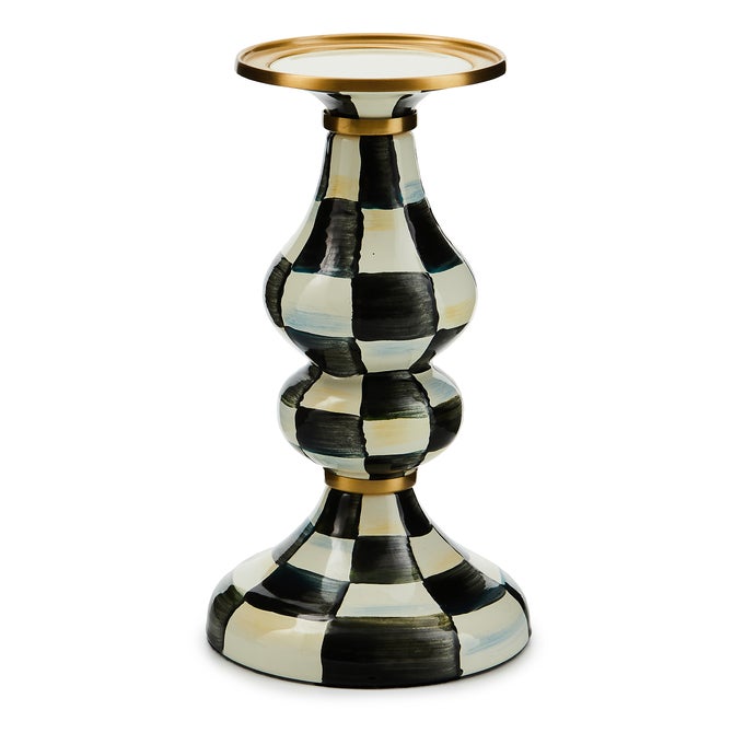 Courtly Check Medium Pillar Candlestick image number 4