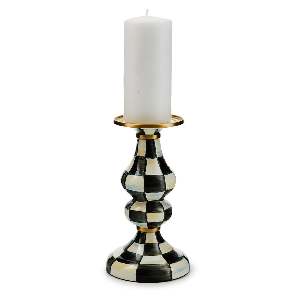 Enamel Pillar Candlestick Holder - Courtly Check, Medium mackenzie-childs Panama imagen 1