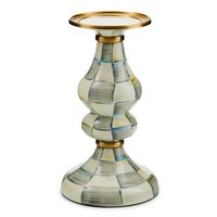Sterling Check Medium Pillar Candlestick