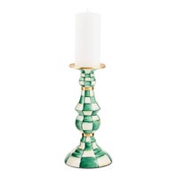 Emerald Check Large Pillar Candlestick