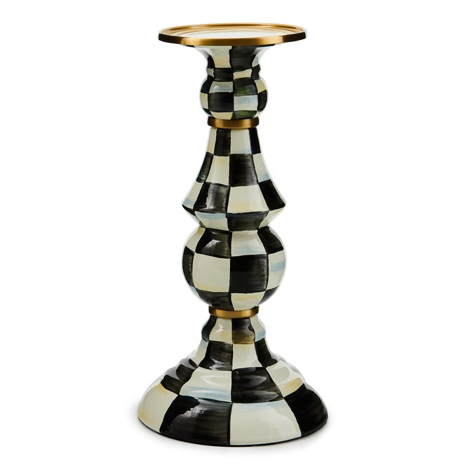 Courtly Check Large Pillar Candlestick image number 9