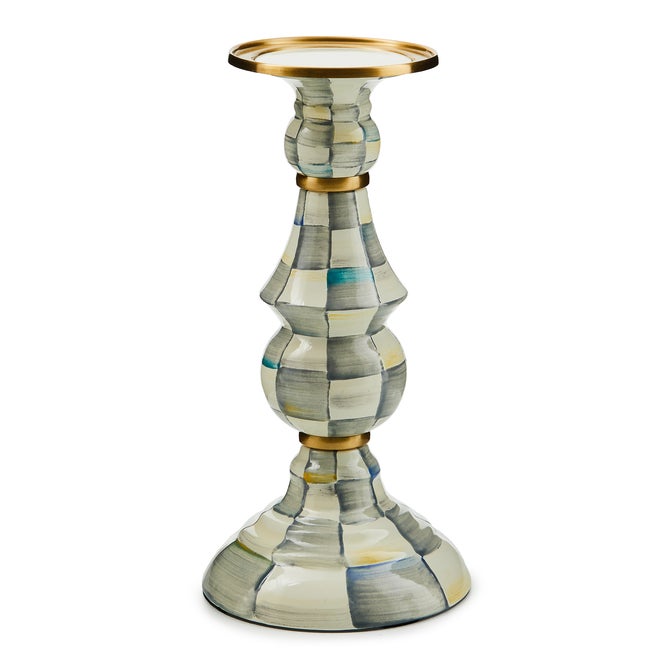 Sterling Check Large Pillar Candlestick image number 2