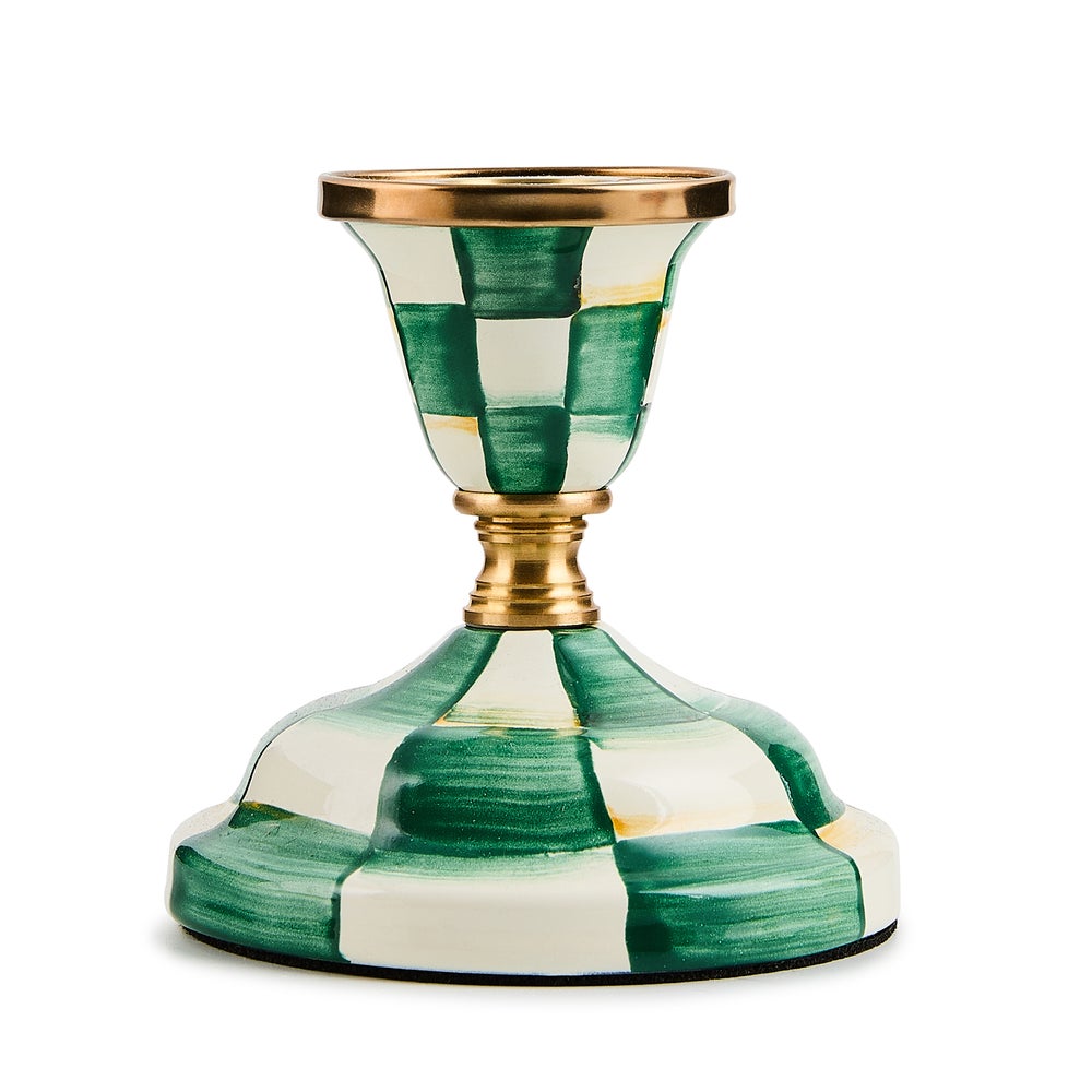 Emerald Check Short Candlestick mackenzie-childs Panama imagen 1