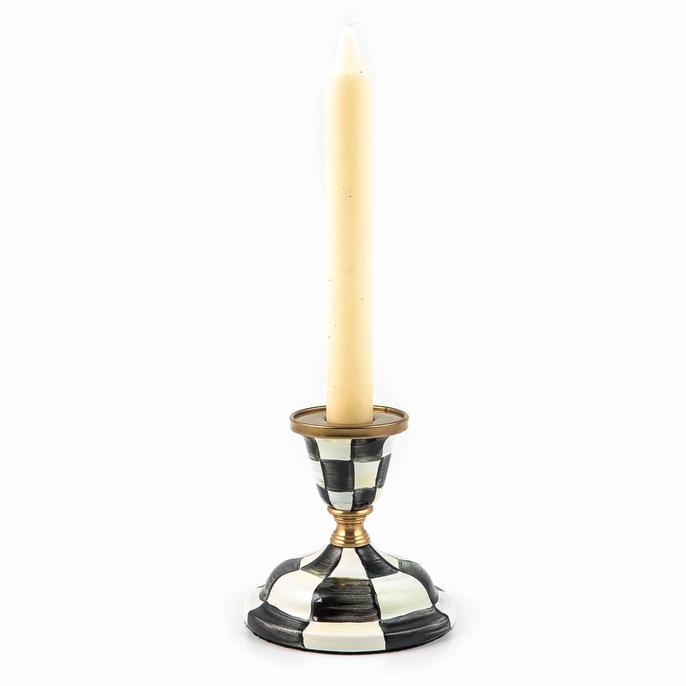 Enamel Dinner Candlestick Holder - Courtly Check, Short mackenzie-childs Panama imagen 1