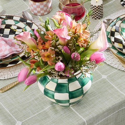 Emerald Check Vase