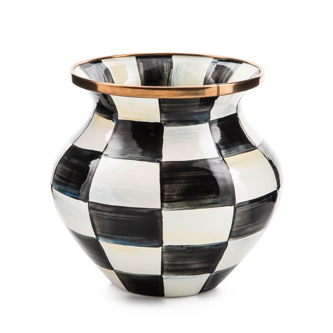 Courtly Check Enamel Vase image number 0