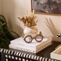 Mocha Check Vase