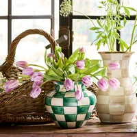 Emerald Check Large Vase
