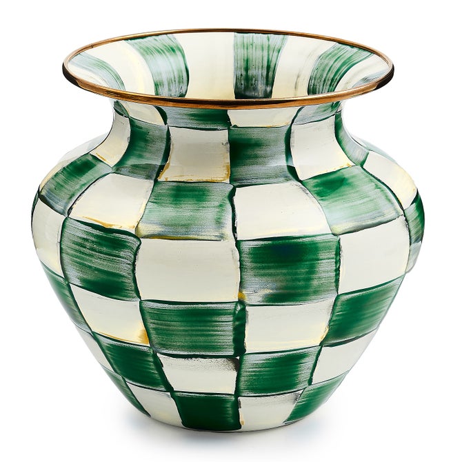 Emerald Check Large Vase image number 0