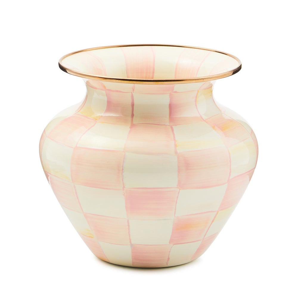 Check Enamel Large Vase - Rosy Check mackenzie-childs Panama imagen 1