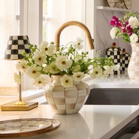 Mocha Check Large Vase